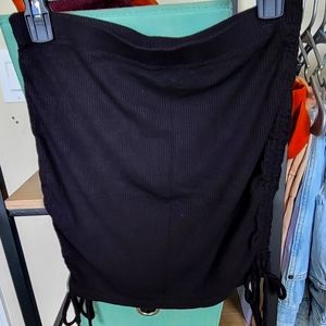 FASHION NOVA Grace Heavy Rib Mini Skirt in Black